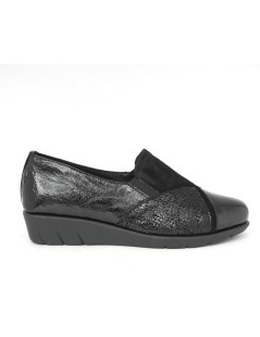 Susimoda Mocassino Slipon Camoscio Morbido Vernice Nero