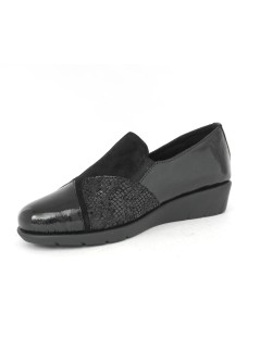 Susimoda Mocassino Slipon Camoscio Morbido Vernice Nero