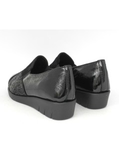 Susimoda Mocassino Slipon Camoscio Morbido Vernice Nero