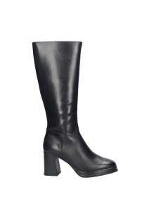 Francesco Brunelli Stivale 4/4 Tacco Largo Plateau Nero