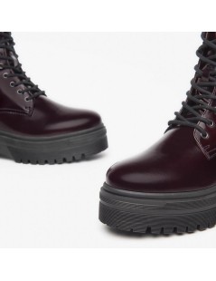 Nero Giardini Anfibio Martens Platform Spazzolato Bordeaux