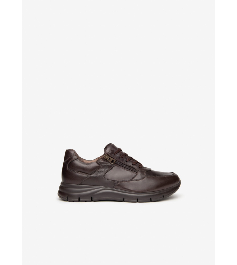 Nero Giardini Sneakers Stringata Zip Extra Light Nappa Marrone