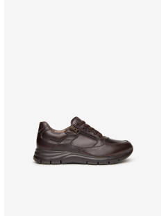 Nero Giardini Sneakers Stringata Zip Extra Light Nappa Marrone