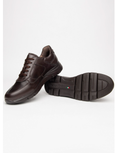 Nero Giardini Sneakers Stringata Zip Extra Light Nappa Marrone