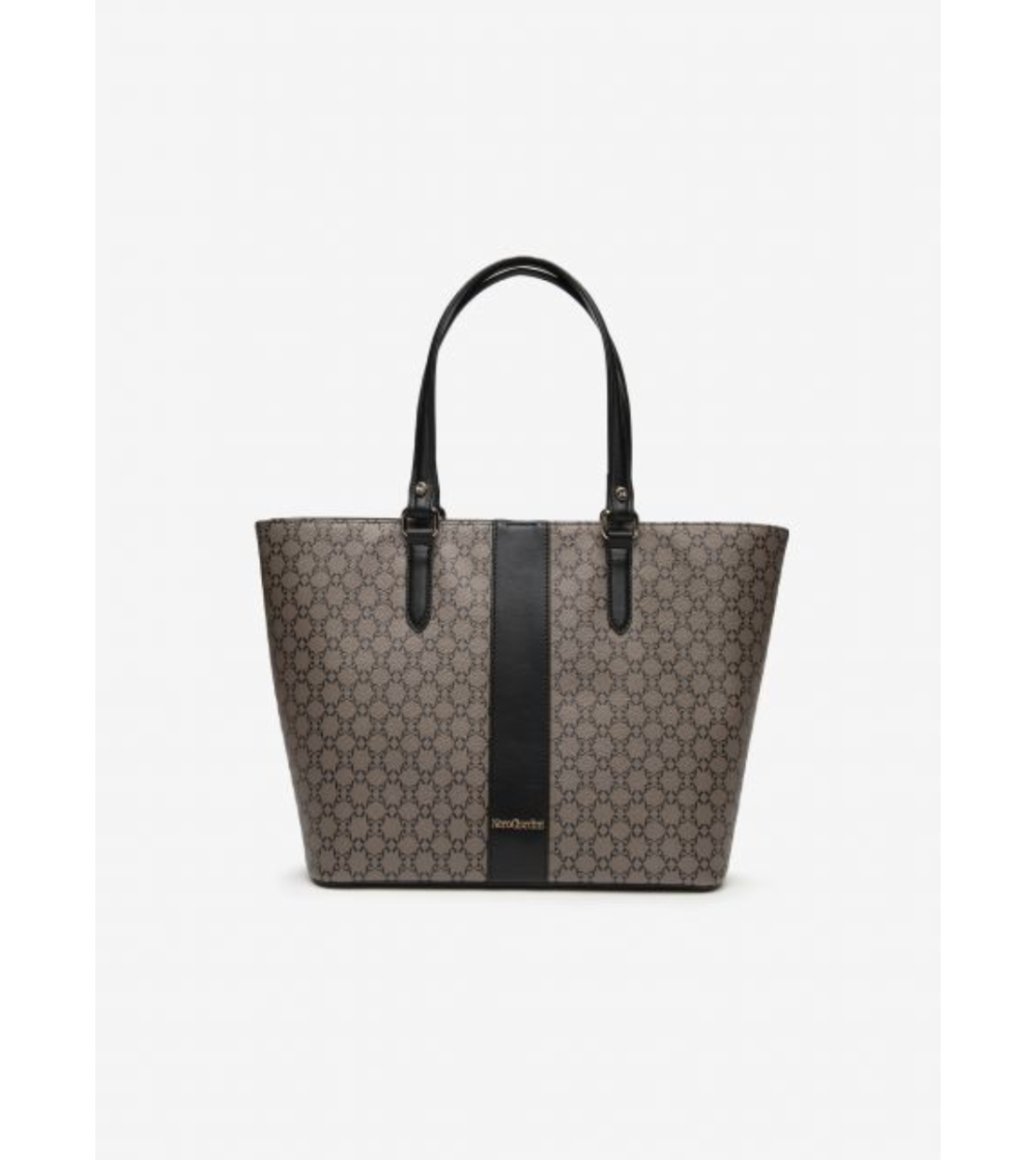 Nero Giardini Shopper Rettangolare a Spalla Logato Taupe Nero