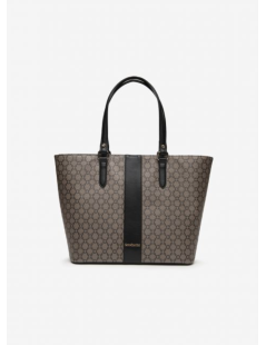Nero Giardini Shopper Rettangolare a Spalla Logato Taupe Nero