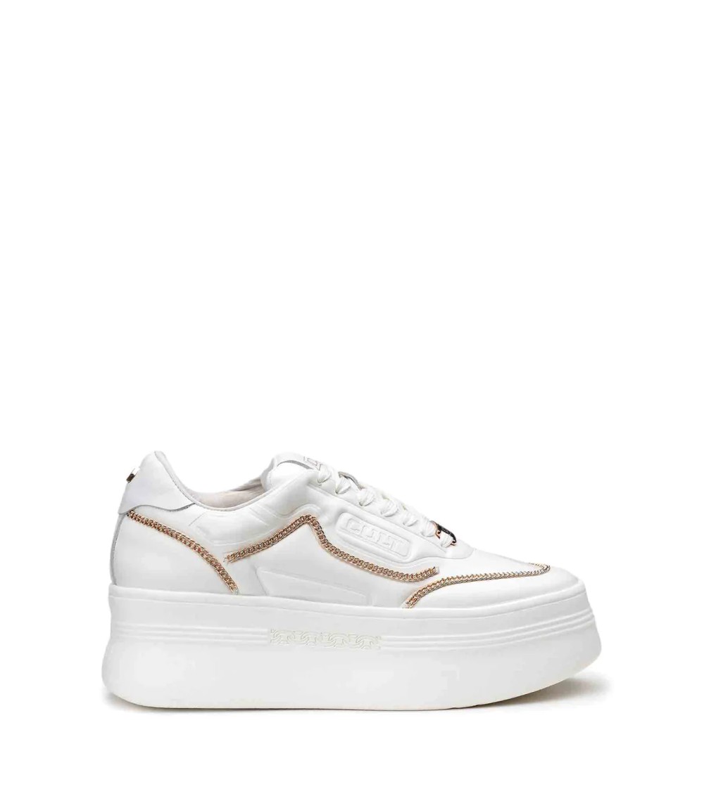 Cult PEARL Sneakers Doppio Volume Cordino Catena Bianco