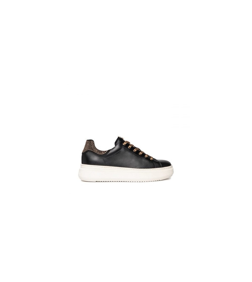 Nero Giardini Sneakers Cassetta Medio Tallone Strass Nero
