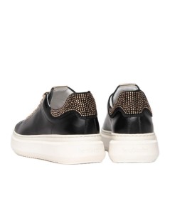 Nero Giardini Sneakers Cassetta Medio Tallone Strass Nero