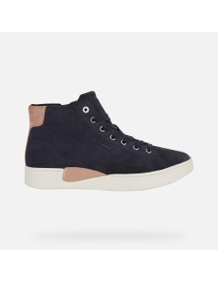 GEOX Sneakers Donna Lauressa Zip Laterale Camoscio Jeans Rosa