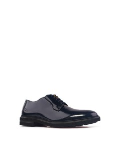 Rogal's Stringata Derby Liscia Fondo Gomma Spazzolato Blu