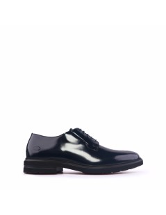 Rogal's Stringata Derby Liscia Fondo Gomma Spazzolato Blu