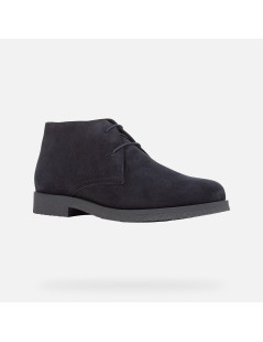 Geox Polacchine Uomo Claudio Camoscio Liscio Crepes Navy
