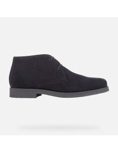 Geox Polacchine Uomo Claudio Camoscio Liscio Crepes Navy
