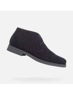 Geox Polacchine Uomo Claudio Camoscio Liscio Crepes Navy