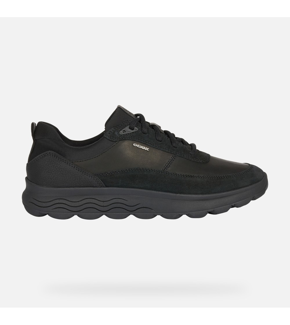 Geox Sneakers Uomo Spherica Multi Camoscio Pelle Nero