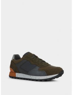 Geox Sneakers Balance Ponente Camoscio Multi Oliva