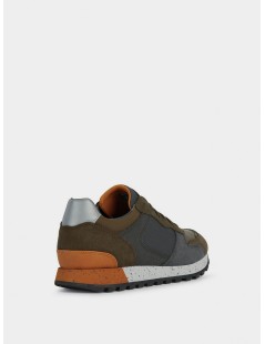 Geox Sneakers Balance Ponente Camoscio Multi Oliva