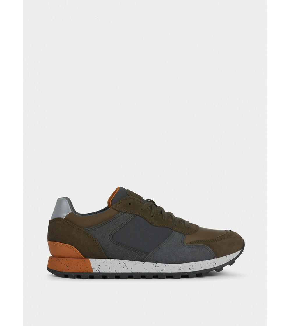 Geox Sneakers Balance Ponente Camoscio Multi Oliva