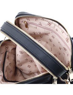 CAFèNOIR Bandoliera Camera Bag a Tracolla Logato Nero