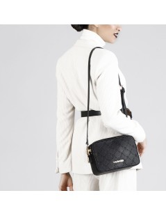 CAFèNOIR Bandoliera Camera Bag a Tracolla Logato Nero