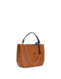 CAFèNOIR Bauletto Shopping Bag in Eva Tasca Personalizzabile Nero Cuoio