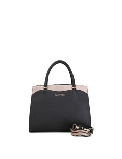 CAFèNOIR Bauletto 2 Manici Onda Bicolore Nero Cipria