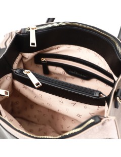CAFèNOIR Bauletto 2 Manici Onda Bicolore Nero Cipria