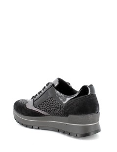 IGI &Co Sneakers Media Zip Vaschetta Animalier Multi Nero