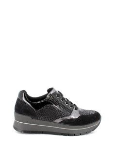 IGI &Co Sneakers Media Zip Vaschetta Animalier Multi Nero