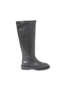 Francesco Brunelli Stivale 4/4 Polpaccio Cavallerizza Zip Nero