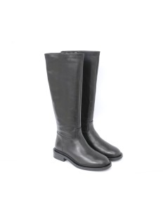 Francesco Brunelli Stivale 4/4 Polpaccio Cavallerizza Zip Nero