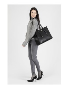 CafèNoir Shopping Ampia Moschettone 2 Manici Nero