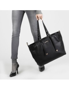 CafèNoir Shopping Ampia Moschettone 2 Manici Nero