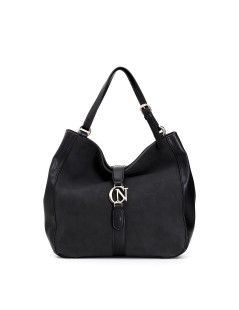 CafèNoir Borsa a Spalla Bimateriale con Monogramma cn 2 Manici Nero