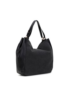CafèNoir Borsa a Spalla Bimateriale con Monogramma cn 2 Manici Nero