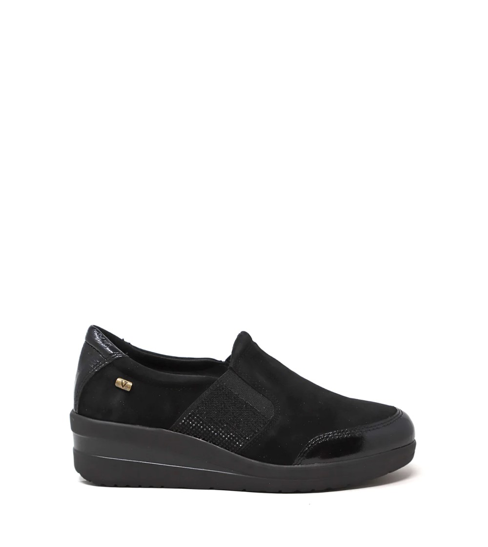 Valleverde Mocassino Slipon Elastico Strass Agile Nero
