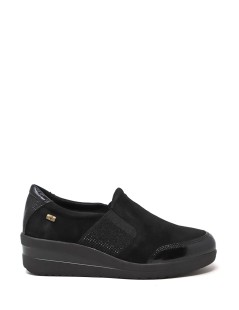 Valleverde Mocassino Slipon Elastico Strass Agile Nero