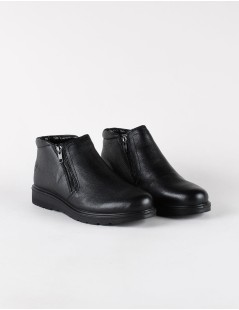 Valleverde Stivaletto Uomo Doppia Zip Liscio Nero