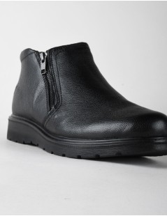 Valleverde Stivaletto Uomo Doppia Zip Liscio Nero