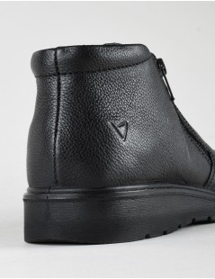 Valleverde Stivaletto Uomo Doppia Zip Liscio Nero