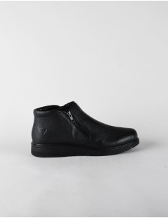 Valleverde Stivaletto Uomo Doppia Zip Liscio Nero