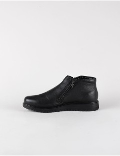 Valleverde Stivaletto Uomo Doppia Zip Liscio Nero