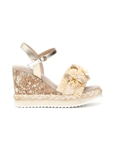 CafèNoir Sandalo Zeppa Alta Sughero Rafia Fiore Naturale