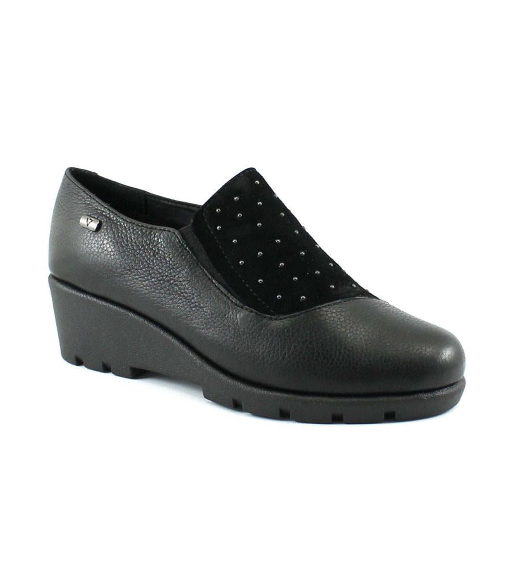 Valleverde Mocassino Slipon Trasversale Borchiette Nero