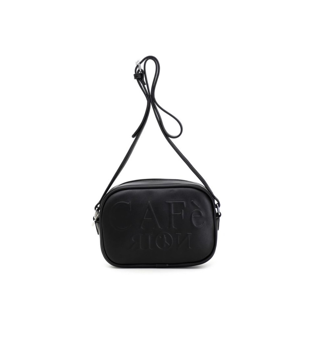 CafèNoir Bandoliera Camera Bag  Tracolla Logo in Rilievio Nero