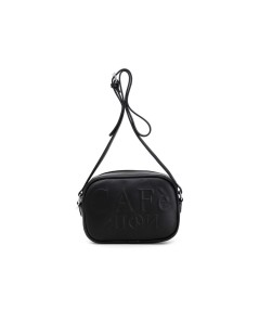 CafèNoir Bandoliera Camera Bag  Tracolla Logo in Rilievio Nero