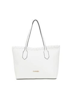 CafèNoir Shopper 2 Manici Profilo con Infilatura Bianco