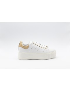 Cult PERRY Sneakers Traforata Borchie e Occhielli Oro Bianco