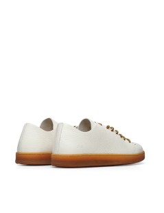 Fabi Sneakers Morbida Lacci Cuoio Fondo Caucciù Bianco